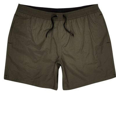 Khaki green swim shorts